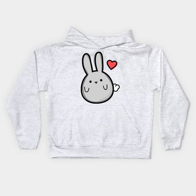 Cute Bunny with a Heart Kids Hoodie by happyfruitsart